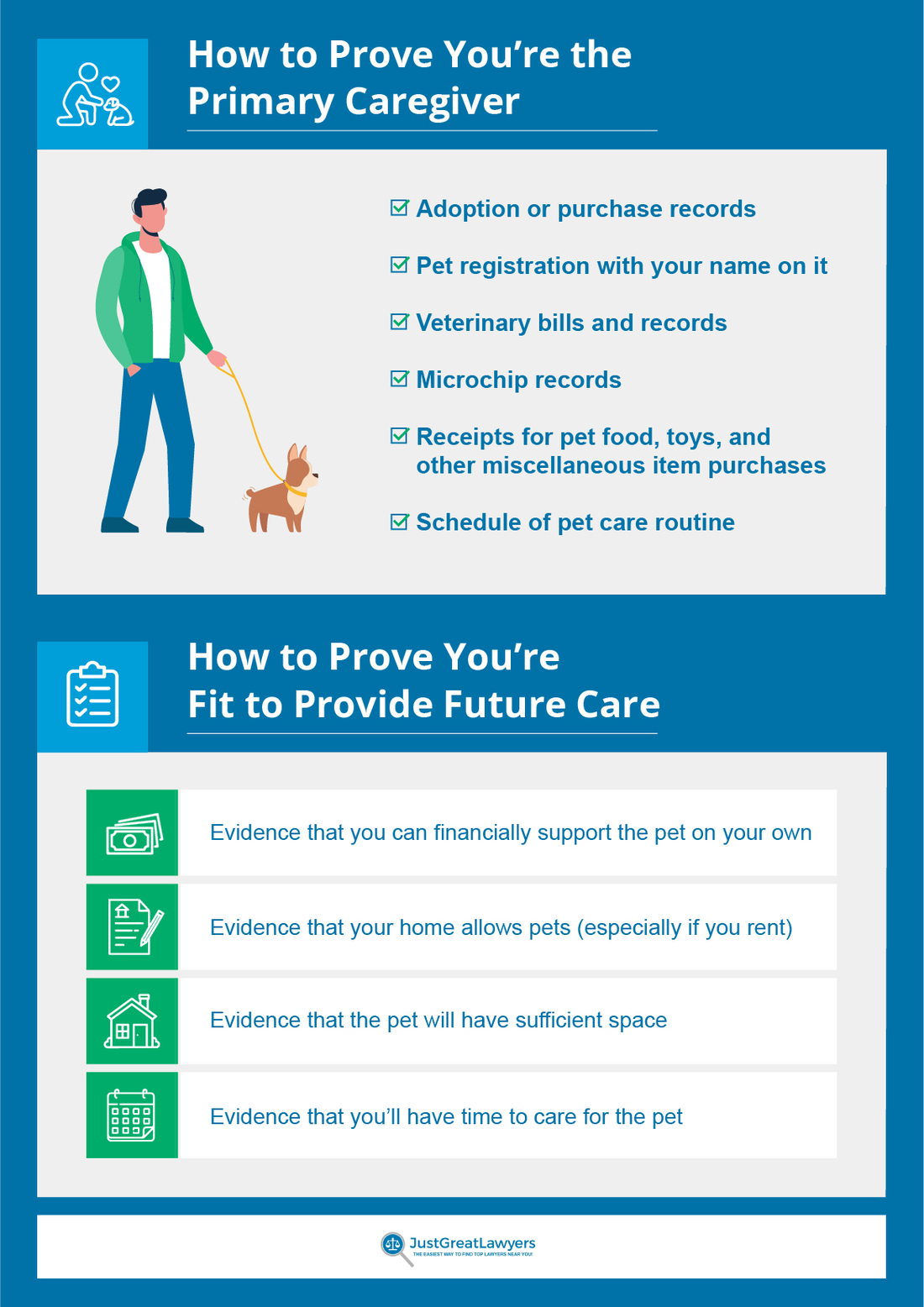 how to prove you're the primary caregiver of pet